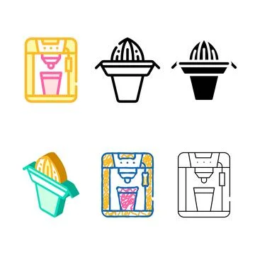 Forms coffee machine color icon vector Stock Illustration