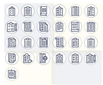 Forms Complete Vector Package with 25 High Resolution Regular Line Editable.. Stock Illustration