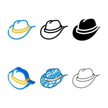 Forms cowboy hat color icon vector Stock Illustration