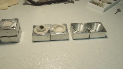 Forms for creating an eye prosthesis Stock Footage 157508248