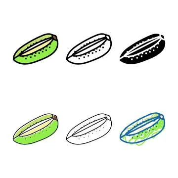 Forms cut green kiwi color icon vector Stockillustratie