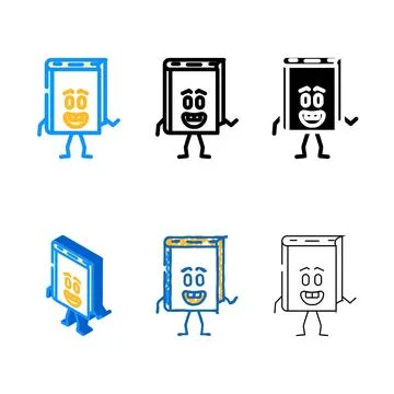 Forms cute book character color icon vector Stock Illustration