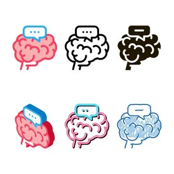 Forms dementia brain icon vector outline Stock Illustration