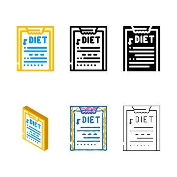Forms description diet color icon vector color Stock Illustration
