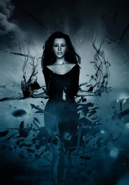 Forms of the devil,3d illustration concept background,Mixed media Stock Illustration