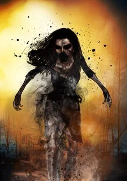 Forms of the devil,3d illustration concept background,Mixed media Stock Illustration