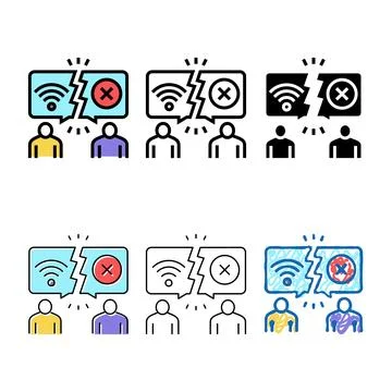Forms digital divide color icon vector Stock Illustration