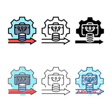 Forms digitalization modern business color icon vector 스톡 일러스트