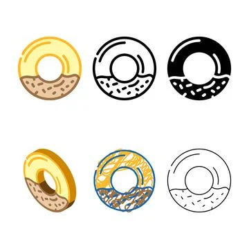 Forms donut dessert color icon vector Stock Illustration
