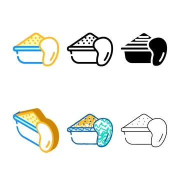 Forms dried mango powder color icon vector Stock Illustration