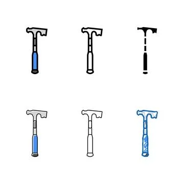 Forms drywall hammer tool color icon vector Stock Illustration