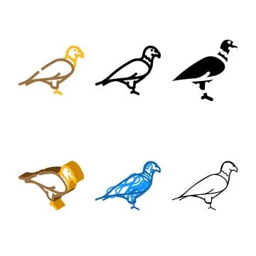 Forms eagle bird color icon vector Stock Illustration