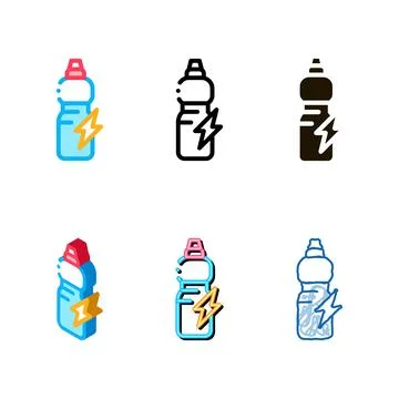 Forms energy drink in bottle icon vector outline Stock Illustration