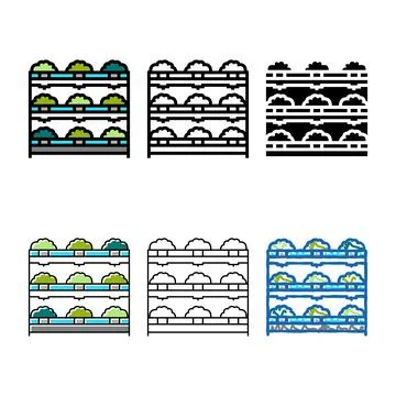 Forms farm hydroponics water irrigation color icon vector Stock Illustration