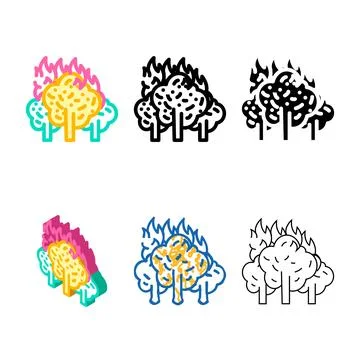Forms forest fire disaster color icon vector イラスト素材