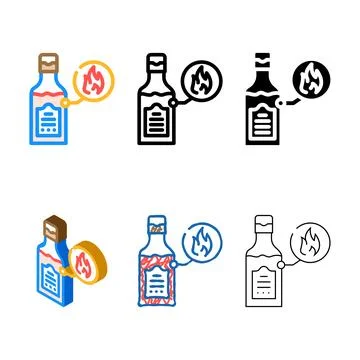 Forms hot sauce bottle color icon vector Illustrazione stock