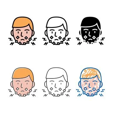 Forms injury face after shave color icon vector Stock Illustration