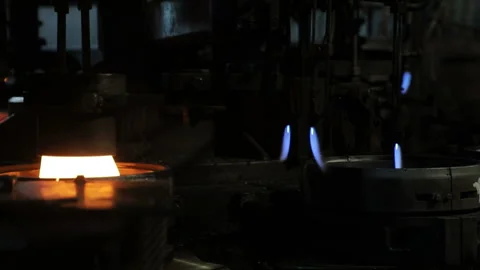Forms of insulators made of glass. Production of electric power insulators at Stock Footage 118358831