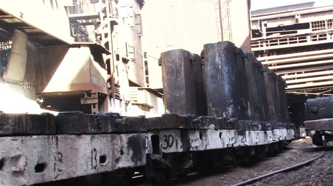 Forms of iron on the train.  Stock Footage 54945973