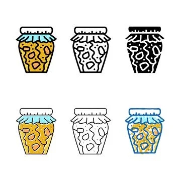 Forms jam apple fruit color icon vector Stock Illustration