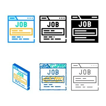 Forms job search web site color icon vector Stock Illustration