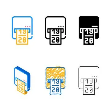 Forms label printer device color icon vector Stock Illustration