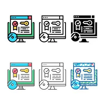 Forms license software color icon vector イラスト素材