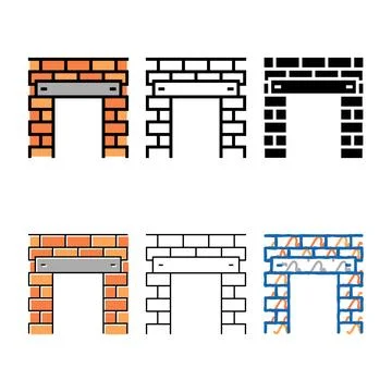 Forms lintel building structure color icon vector Ilustración de archivo