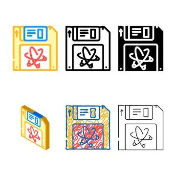 Forms memory quantum technology color icon vector 库存插图