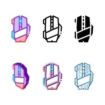 Forms mouse computer device color icon vector イラスト素材