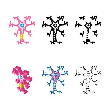 Forms neuron structure neuroscience neurology color icon vector Stock Illustration