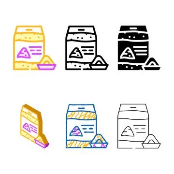 Forms nut flour gluten free color icon vector Stock Illustration