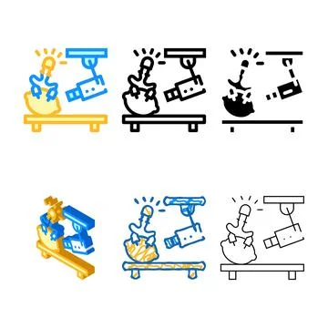 Forms physics experiment video lesson color icon vector Stock Illustration