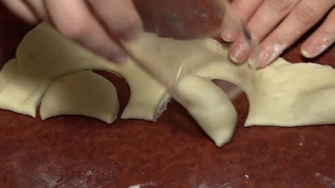 Forms pie shapes. Close up Stock Footage 145709085