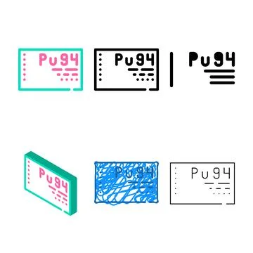 Forms plutonium element color icon vector flat Ilustración de archivo