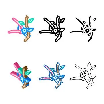 Forms pruning urban gardening color icon vector イラスト素材