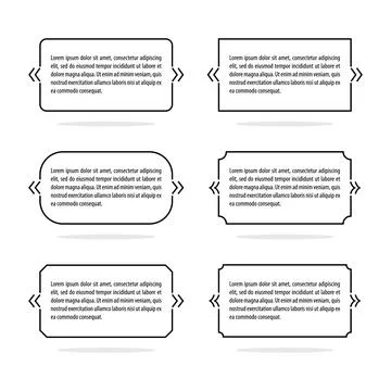 Forms for quotes and other text. Vector frames template. Illustrazione stock