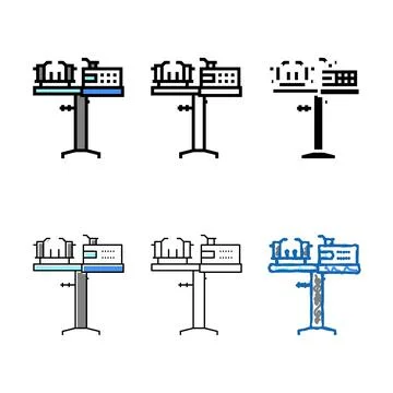 Forms racquet stringing machine color icon vector Stock Illustration