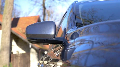 Forms rearview mirror and hood of the car Stock Footage 85368033