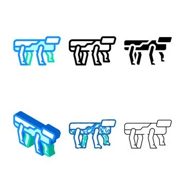 Forms robodog robot color icon vector 스톡 일러스트