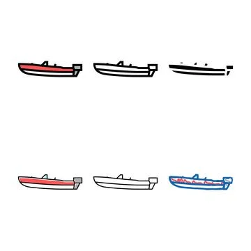 Forms runabout boat color icon vector Stock Illustration