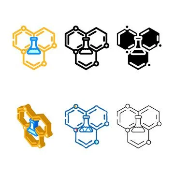 Forms scientific molecular structure color icon vector Stock Illustration
