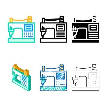 Forms sewing machine color icon vector Stock Illustration