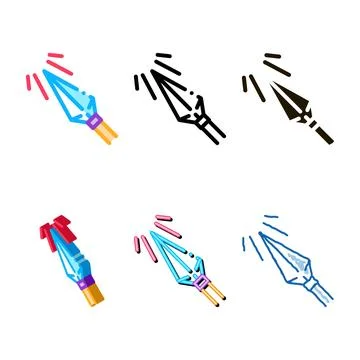 Forms sharp arrowhead archery icon thin line vector Illustrazione stock