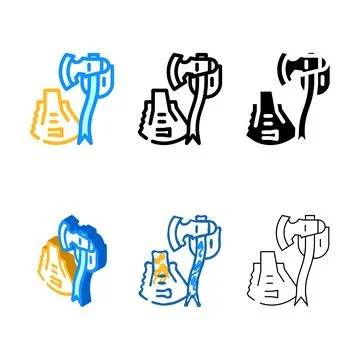 Forms shovel or multi tool ax color icon vector Stock Illustration