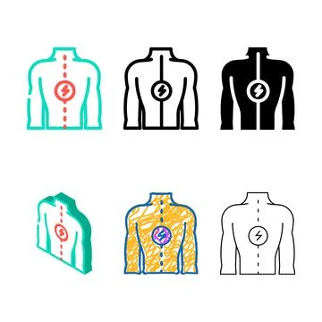 Forms spine pain body ache color icon vector Stock Illustration
