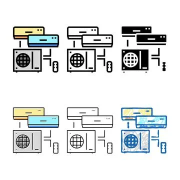 Forms split system color icon vector 스톡 일러스트