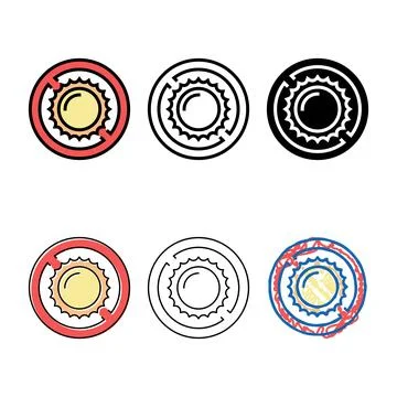 Forms sun counterindication color icon vector イラスト素材