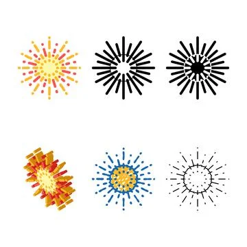 Forms sunburst sun summer sunlight color icon vector Stock Illustration