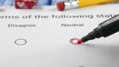 Forms for survey on opinions about a statement Stock Footage 337811400